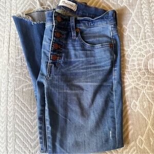 Madewell Blue High Rise Jeans with Distressed Look
